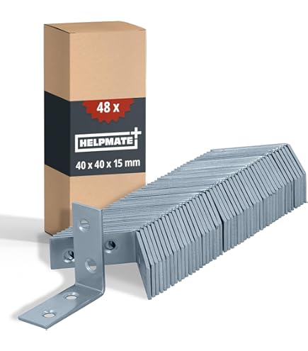 Pack van 10 stuks) Grijze plankbeugels 44 x 20 x 20 mm, Meubelhoekvoegen Kunststof 90 graden hoekbeugel, rechte hoek, schroeven inbegrepen (10, grijs