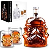 Caraffa per whisky con 2 bicchieri, bicchieri da whisky, caraffa per vino, liquore, scotch, borbona, brandy, 750 ml