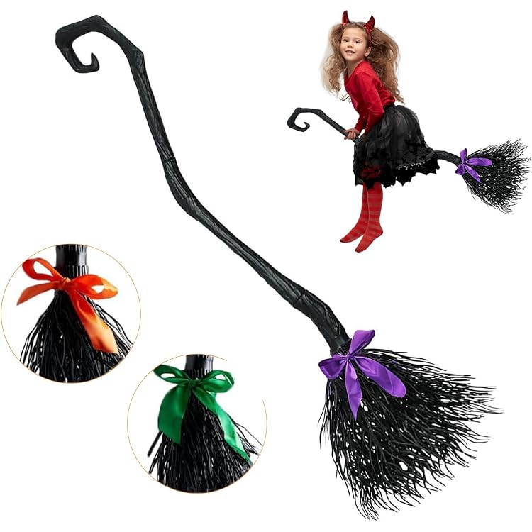 Widmann Hexenbesen Aus PVC – 122 Cm, Leicht, Für Halloween & Kostümpartys, Einheitsgröße