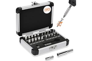 Jellas Set di 22 estrattori per viti, Jellas, set di rimozione delle viti danneggiate, inserti separati, in acciaio ad alta velocità, per viti danneggiate 2-12 mm, durezza 64-65HRC