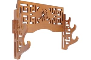 EFORLIFE Support de Katana en bambou, présentoir pour épées de samouraï et wakizashi, fixation murale.