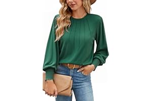 Gyabnw Maglietta Manica Lunga Donna T-Shirt Morbido Maglia Donna Elegante con Maniche a Sbuffo Girocollo Adatto per Gonne alla Moda Pantaloni