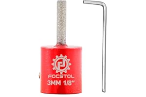 FOCSTOL Meule Diamantée pour Vitrail - 3mm Mèches de Meuleuse pour Vitrail pour Poncer Verre Carrelage Pierre Jade