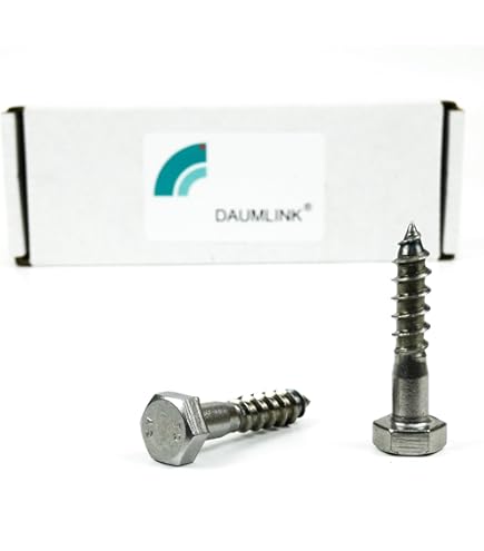 Viti Per Legno 5 X 25 Mm, DIN 571, Acciaio Inox A2, Numero 25 Viti A Testa Esagonale Per Legno