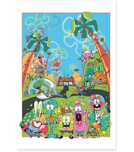 Canvea Poster Set SpongeBob Faces | 3 Poster A4 (SpongeBob, Patrick, Squiddi) Decorazione Murale Cameretta, Regalo Ufficiale