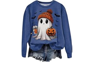 NerYuo Halloween Sweatshirt Femme Col Rond Sweatshirt Graphique Imprimé Halloween Pull à Manches Longues Casual Vêtements Chemisier Tops Sport Hauts Sweatshirts Automne Hiver