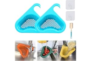 LLGLTOMO 2 Pack Swan Shape Drain Basket for Kitchen Sink, Punch-free Triangle Corner Kitchen Sink Strainer Basket Used to Filter Household Waste Such As Leftovers (2)