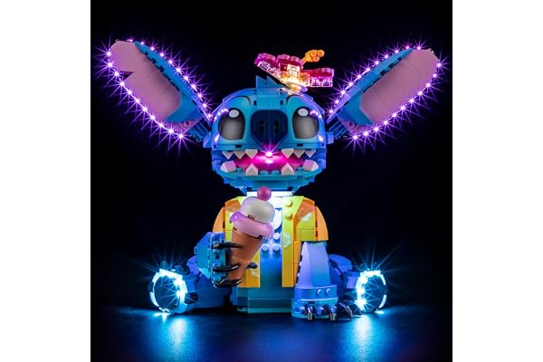 YEABRICKS Version améliorée LED Lumière pour Lego-43249 Disney Stitch Modèle de Blocs de Construction (Ensemble Lego Non Inclus)