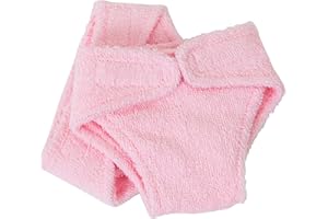 FRILLY LILY UK 2 x Dolls Reusable Pink Terry Nappies, To fit dolls 14-18ins [35-45 cm] such as 43 cm Baby Born and Tiny Tears