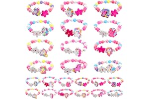 Bomtop 12 Stück Bunte Armband Kinder Schmuck, Armbänder Mädchen, Bunte Freundschaftsarmband, Party Schmuck Mädchen Mitgebsel Kinder Einhorn Geburtstag Gastgeschenke