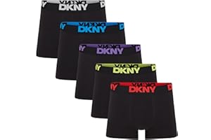 DKNY Scottsdale Mens Boxers Shorts Multipack | Pack Of 5 Cotton Boxers For Men | Breathable Trunks, Cotton Fabric | Mens Underwear Trunks For Him, Black