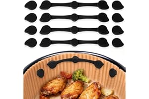 VINATO 12 Pezzi Magneti Friggitrici ad Aria, Fibbia magnetica in Silicone, Magnetica per Fissare Carta, Resistente al Calore Accessori da Cucina per Cucinare Cuocere Nelle Friggitrici ad Aria (Nero)