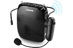 ZOWEETEK Voice Amplifier Wireless with 2 Microphones,Voice Amplifier for teachers,Portable Voice Amplifier small,Personal Microphone and Speaker for Classroom,Meetings,Promotions Yoga and Outdoors