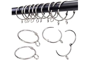 Openable Curtain Rings with Eyelet,24PCS Curtain Rings,Drapes Rings 25mm Interior Diameter Silver TXZWJZ