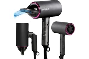 AGARO Premium Hair Dryer with 1400 Watts Motor, 3 Temperature Settings & Cool Shot Button-Black HD-1214