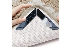 Mbsomnus Teppich Stopper rutschfest 32 Stück Teppichstopper Wiederverwendbare Teppich Antirutsch Pads Klebepads Anti Rutsch Waschbare Ecken Fixieren für Wohnzimmer Küche Unterlage