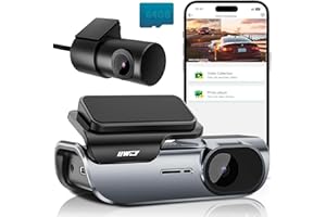 IIWEY EY02-Upgraded 4K Dash Cam Front and Rear Built-in 5GHz WiFi, 64GB Free TF Card, Voice Control Car Camera with Super Night Vision, Loop Recording, 24H Parking Monitor, WDR, Supercapacitor, Type C