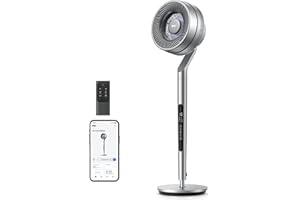 ‎DREO Dreo Standventilator mit intelligenter Steuerung, 101,6–111,8 cm höhenverstellbar, DC leiser Ventilator für Schlafzimmer, 120°+85° omnidirektionaler oszillierender Ventilator, 30,5 m Luftstrom, 10