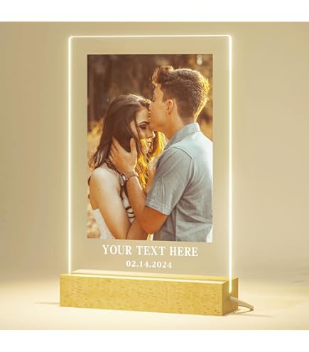 Cornice Cuore Con Foto Personalizzata - Regalo Romantico Con Luce LED Per Coppie - Foto 11