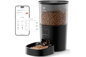 IMIPAW Distributore Automatico Cibo Gatti, Controllato da APP, 5G/2.4G WiFi Alimentazione a Distanza, 10 Pasti al Giorno, 3L Dispenser Cibo Secco per Animali Di Piccola e Media Taglia