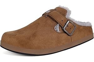 SISTTKE Zuecos y Mules Hombre Mujer Zapatillas de casa Invierno Cómodos Ante Lined Clogs Zapatos de Casa Cálido Pantuflas de Interior Exterior