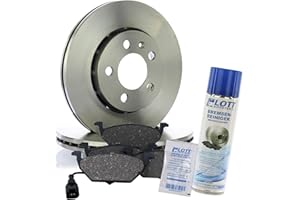LOTT-AUTOTEILE 2 Bremsscheiben + 4 Bremsbeläge Bremsklötze Bremsenset vorne Vorderachse + 500ml Bremsenreiniger