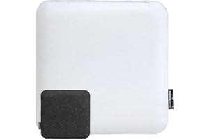 DuneDesign 25mm Cojín de Fieltro para Sillas 35x35cm Cuadrado Antracita y Blanco