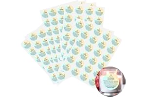 BLMHTWO 240 adesivi per avvertimento di candele rotondi in cera per fusione, etichette di protezione per avvertimento, kit per la creazione di candele in vetro, barattoli di candele e barattoli per