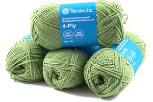 Yarntastic 50g x 4 Balls in a Pack, 4 Ply Yarn, 16 Wraps per inch (About 2.5cm), 60% Cotton 40% Acrylic Blended, 43 Colour Choices; for Knitting, Crochet, Amigurumi, Baby Blanket, Clothing and Others