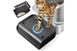Rolcoassuns Litter Box Ramp, Cat Steps/Stair for Litter Box, Litter Catcher with Filter Function and Non-Slip Rubber Feet, Suitable for Small and Elderly Cats
