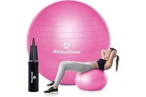 #DoYourFitness® x World Fitness WFX Ballon de Gymnastique »Orion« avec Pompe/Ballon de Fitness Robuste et écologique/idéal pour la Gymnastique, Le Yoga & Le Fitness/Taille : 55 cm/différents Couleurs