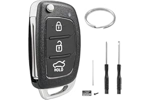 JJCHQ 3 Botones Carcasa Llave para Coche Compatible con Hyundai i40 i30 i20 i10 ix20 ix35 Tucson Santa Fe Elantra Mando a Distancia Repuesto Carcasa Funda Llave de Coche Accesorios