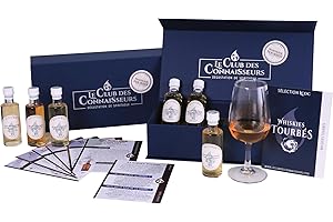 LE CLUB DES CONNAISSEURS DEGUSTATION DE SPIRITUEUX Coffret Dégustation Whisky Tourbés 6 x 40ml - En Solo Ou En Duo - Ecosse, Irlande, France, Japon.