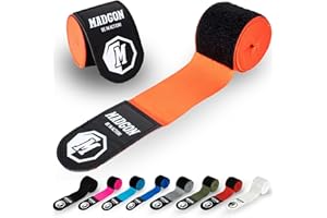 ‎MADGON MADGON Boxbandagen mit Daumenschlaufe & starkem Klett | Box Bandage in 3 m / 3,8 m / 4,5 m – ideal für Boxen, MMA, Kickboxen, Training & Sparring | 2er Set