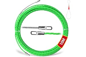 HXUING 10m Aiguille Electricien, Tire Fils Electrique 4,5 mm Diamètre Aiguille Passe Cable Tire Fils Electricien Aiguille avec Tête Flexible de Guidage, pour la Pose de Câbles (10M)