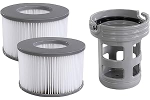 Miweba Original MSpa Whirlpool Ersatz Filter Filterkartusche Nachrüstset 2X Filter + Filterhalter für Modelle bis 2019 - Delight - Premium - Elite - Concept (Nachrüstset Modell bis 2019)