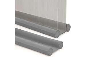 Lohofrnny Burlete Doble para Puerta, Burlete para Puertas Tope Aislante, Puede Cortar Burlete Espuma Algodón, Protección Contra Viento, Polvo, Insectos Y Aislamiento Acústico (2 piezas, Gris)