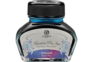 Octopus Fluids Unicorn Sheen Ink Fountain Pen Ink, Sheen Ink, Blue, 30 ml, SH-BL-025-030