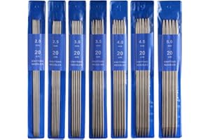 peiqiup Double Pointed Knitting Needles Set (35 Pieces), Double Pointed Stainless Steel Knitting Needles, For Hat Socks Sleeves Handcraft Sweater Weave and Patterns