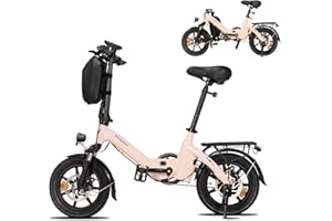 Bodywel T16PRO Bicicleta Eléctrica Plegable, 14" Mini E-Bike, 4.5 Pulgadas Pantalla LED, Batería 36V/7.8Ah, Frenos de Doble Disco y Suspensión Delantera