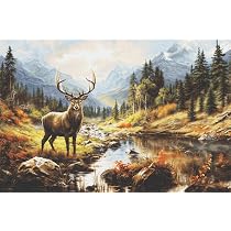 Luca-S Kreuzstich Set 'Die Geheimnisvollen Magnolien' | 42x32 Cm | Mit Aida-Stoff & 60 Farben
