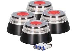 MAGIC SELECT 4X Luz Emergencia V16 Homologada por DGT con Geolocalización para Señalización en Carretera de Vehículo, Coche y Moto. Base Imantada, 3 Pilas AA Incluidas, Luz Naranja Intermitente 360º.