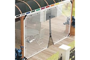 SDLLG Outdoor Winter Curtains, Weatherproof, Adjustable, Thickened Tarpaulin, 0.5 mm, Divider Curtain for Garden, Balcony, Outdoor, Garage, Gazebo, Patio, Deck, 2 x 4 m (H x L) with 1 Zip