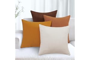 KENOBE Kuddöverdrag 45x45 cm Jul Soffkuddar Mjukt Kordsamt Kuddöverdrag 4-pack Dekorative Kuddöverdrag för Soffa Sofá Sovrum