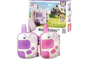 DQMOON 2PCS Walkie Talkie for Kids, Unicorn Gifts for 3 4 5 6 7 Year Old Girls Toys for Girls Age 3-9 Walkie Talkie Kids Toys Age 4 5 6 7 8 Birthday Presents Xmas Gifts Outdoor Games Unicorn Toy