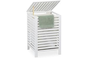 Relaxdays Tvättbox, lock, avtagbar väska, kapacitet: 63 liter, H x B x D: 65,5 x 45 x 45 cm