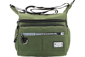 FuninCrea Laptop Messenger Bag Men's Shoulder Bags, 5 Zipped Pockets Mens Crossbody Bag Vintage Satchel Bag Large Capacity Laptop Briefcase Satchel with Adjustable Shoulder Strap