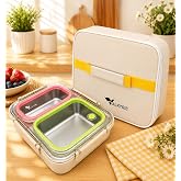 Valkyrie 2 B&ouml;lmeli 304 Paslanmaz &Ccedil;elik Lunch Box | Sızdırmaz Renkli Yemek Taşıma Kabı + Termal &Ccedil;anta