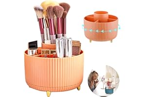 Seasboes Organizer na kosmetyki, obracany o 360°, organizer na pędzle, pojemność, duży obrotowy pojemnik do przechowywania, wielofunkcyjne przechowywanie do dekoracji sypialni, toaletki