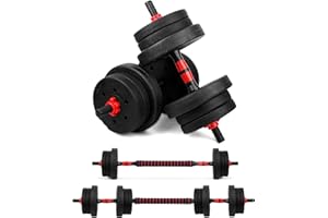 wuuhoo® I Set di manubri Arni con dischi di plastica I Set con 2x manubri e dischi da 27mm I Set di manubri con 2 barre di manubri in plastica e chiusura a stella